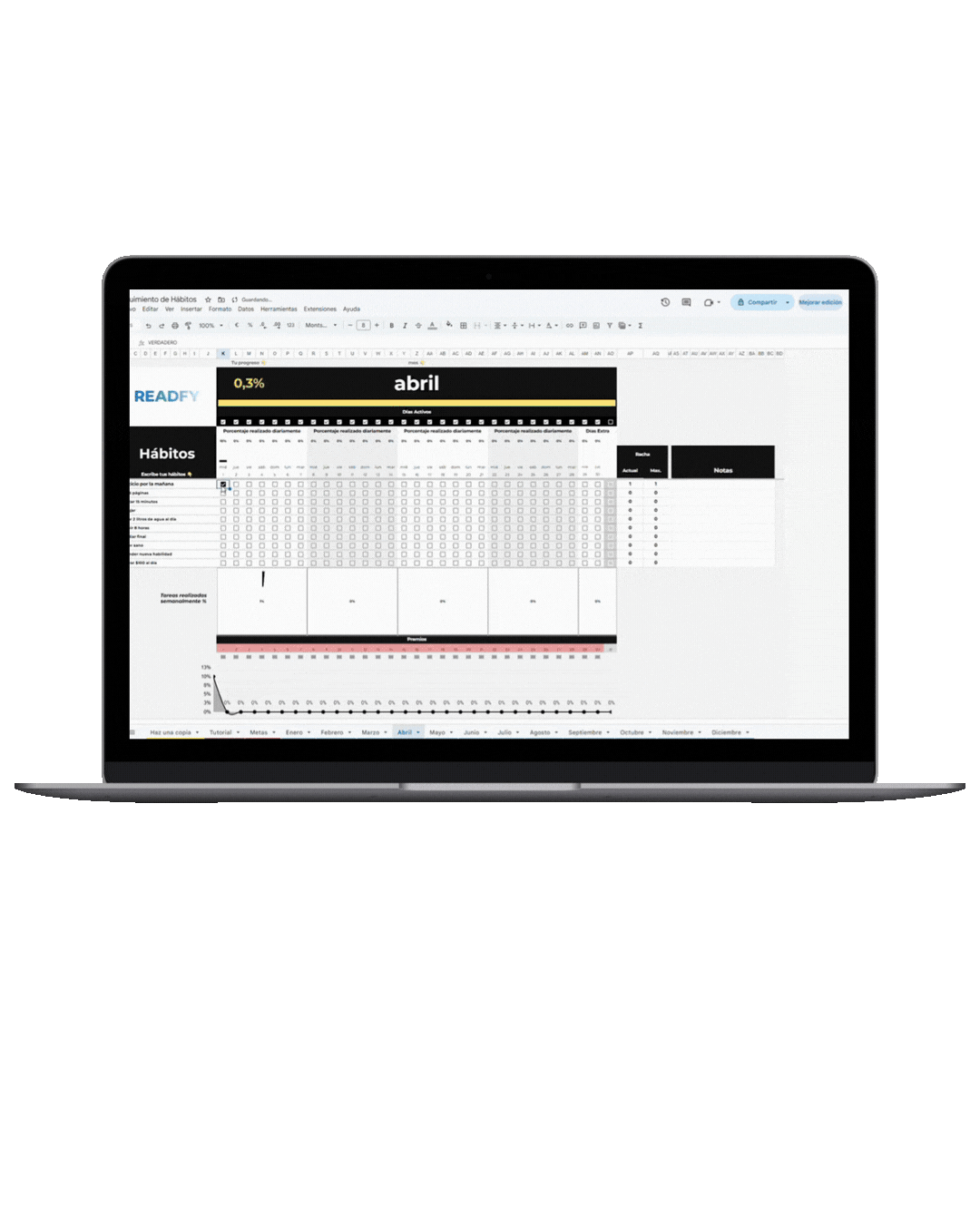 TRACKER DE HÁBITOS + REGALOS.❤️🔥Organizas tu semana y mejoras en todos tus aspectos